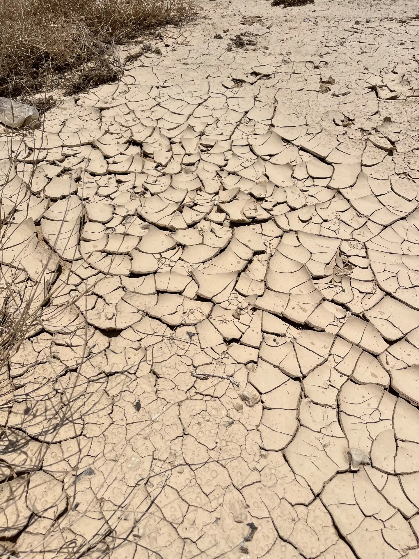 Cracked riverbed clay, material research